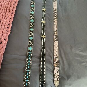 Blazin Roxx Black, Pink, and Turquoise Belts
